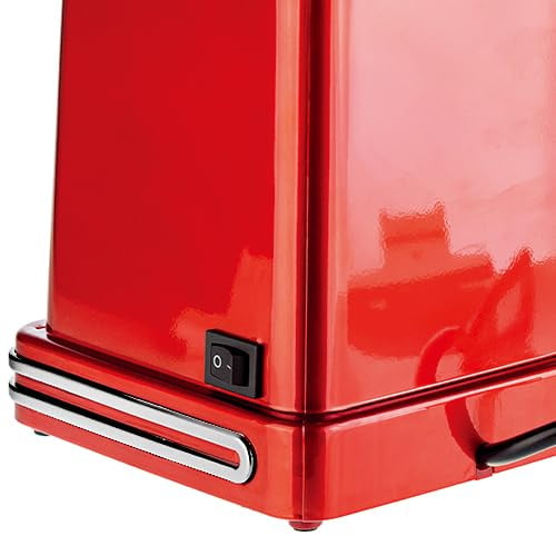 Studio 54 Retro Electric Popcorn Maker – Hot Air Popper, Oil-Free Mini Popcorn Machine with 8-Cup Capacity, 900W Air Popcorn Maker, Compact Countertop Design with Butter Melting Lid, Red