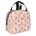 thumbnail image 2 of Fotbe Peach With Leaves Bolsa Térmica con Estampado y Forro de Aluminio Grueso Bolsa de Almuerzo con Bolsillo Frontal para Hombres y Mujeres, Ideal para Trabajo, Escuela, 2 of 8