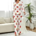 thumbnail image 2 of Top-kevin Women's Pajama Sets Flamingo Hearts Dots Pattern Long Sleeve Lounge Sets Pjs Sleepwear with Pockets, 2 of 12