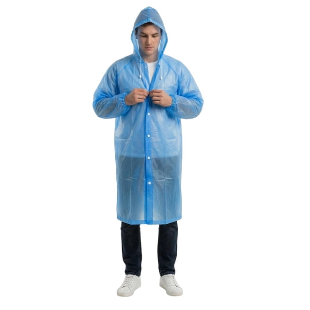 Impermeable Para Adultos Tipo Gabardina Poncho Contra Lluvia azul cielo 120 x 70 cm