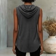 thumbnail image 4 of Rhuody Going Out Tops For Women Summer V Neck Tank Tops Sleeveless Solid Color Hooded T Shirt Casual Womens Clothes Black, 4 of 5