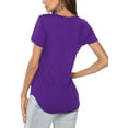 thumbnail image 2 of Womens V Neck Long/Short Sleeve T Shirts Basic Tee Tops, 2 of 3
