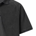 thumbnail image 5 of Men's Polo Shirts Short Sleeve Distressed Washed Cotton T-Shirts Button Casual Summer Tee Tops Big and Tall Size S-5XL Black, 5 of 6
