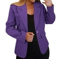 thumbnail image 2 of Yigetop Black Trench Coat Women Womens Casual Front Long Sleeve Lapel Collar Button Work Business Jacket Peacoat Womens Coat Purple S, 2 of 9