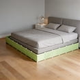 thumbnail image 4 of Protector inferior de cama de plástico para gatos, sellador anti-suciedad para debajo de muebles, espacios de balcones y gabinetes, longitud ajustable, instalación fácil sin herramientas, color verde., 4 of 9