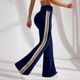 thumbnail image 6 of CHIUNL Retro Side Stripe Flare Leggings, High Rise Tummy Control Yoga Pants with Front Ankle Split, Slimming Sporty Tights for Gym & Streetwear (Navy XXXL), 6 of 6