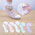thumbnail image 3 of 5Pairs of Ruffle Pageant Frilly Socks for Toddler Girls Baby White Lace Ankle Dress Socks Summer Mesh Women Sock, 3 of 9