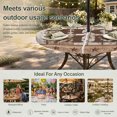 thumbnail image 6 of Round Outdoor Tablecloth with Umbrella Hole and Zipper, Vintage Farmhouse Tablecloth with Elastic Waterproof, Retro Home Text Country Star Wooden Patio Table Covers for 55" - 60" Picnic Pool Tables, 6 of 9