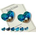 thumbnail image 1 of Corazón de bolsillo de vidrio para playa, adorno de corazón de vidrio oceánico hecho a mano con fusión de mar natural, ficha de bolsillo de corazón de vidrio fusionado, mini ficha linda y duradera con, 1 of 6