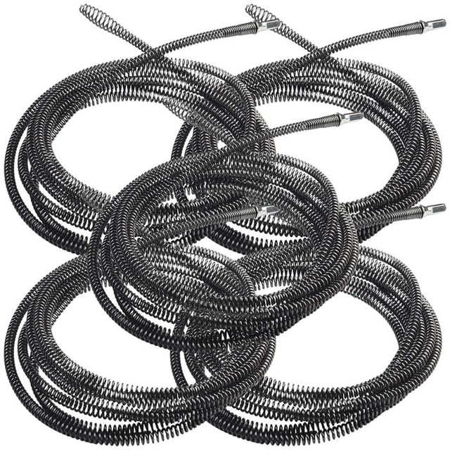 Destapador de Lavabos SnakeTol05m 5Pzas 5m ó 118" Longitud Desatascador Acero Inoxidable.