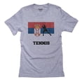 thumbnail image 1 of Serbia Olympic - Tennis - Flag - Silhouette Men's Grey T-Shirt, 1 of 2