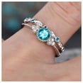 thumbnail image 4 of Weloille New Couple Zircon Ladies Ring Micro-diamond Green Gem Ring (Size: 6-10), 4 of 4