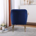 thumbnail image 5 of Velvet Accent Chair, Mid Century Single Sofa Chair with Gold Metal Legs, Upholstered Leisure Armchair with Channel Tufted Back, Comfy Barrel Chair Side Chair for Living Room Bedroom Office, Navy, 5 of 7