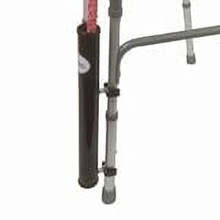 CaneTUBEÂ® Cane Holder for Walker, Rollator and Wheelchair (Black), Walking Cane Attachment for Walkers, Rollators and Wheelchairs with Snap-On Clips and Strap