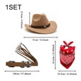 thumbnail image 5 of Hsqqdc 3-Piece Western Themed Accessory Set, Cowboy Hat Bandana and Belt for Themed Parties, 5 of 7