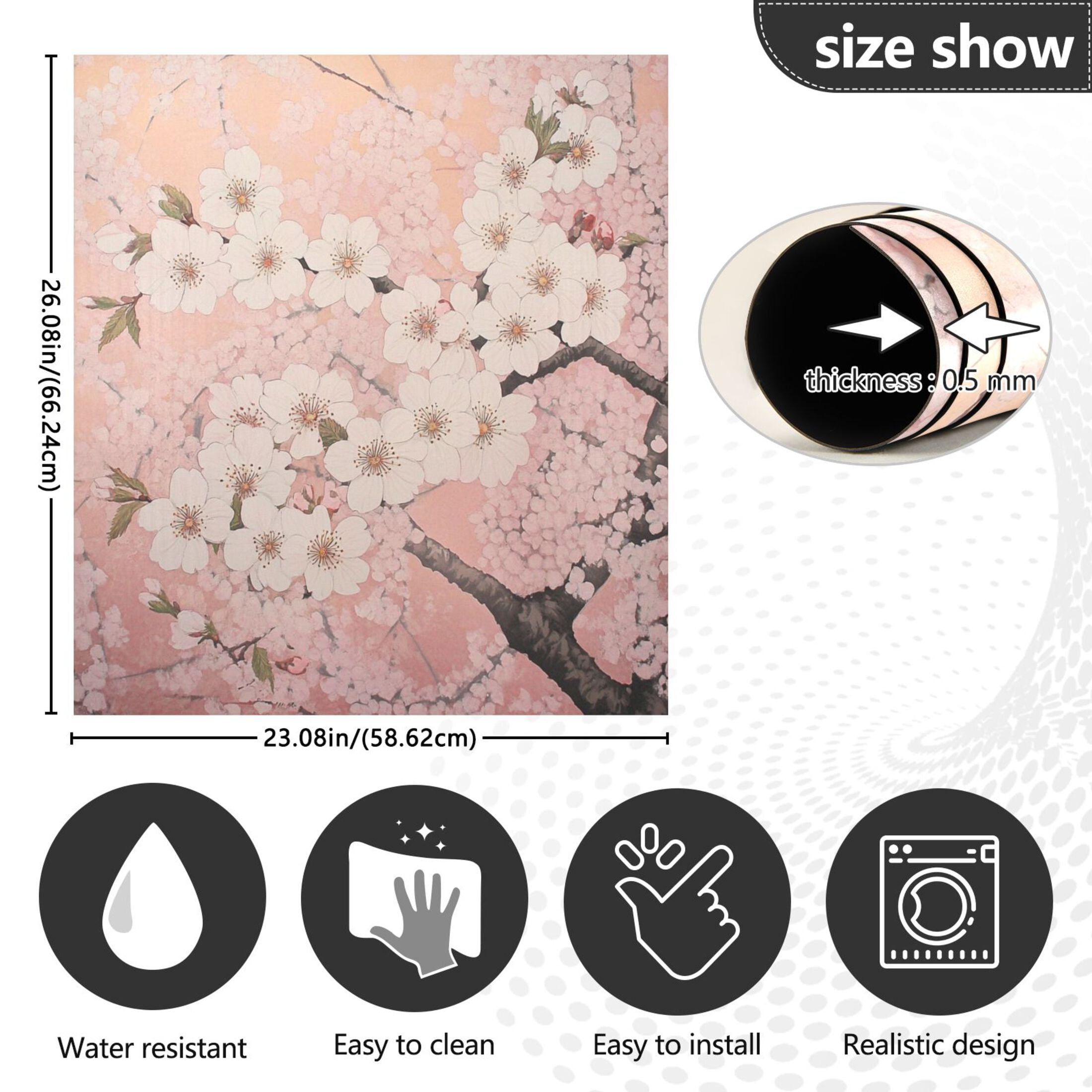 Dishwasher Magnetic Sticker 23x26 Inch Refrigerator Magnetic Sticker Washing Machine Magnetic Sticker Kitchen Panel Magnetic Sticker Home Decor Super Cool Cherry Blossoms