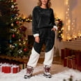 thumbnail image 4 of Yuyuzo Ensembles de Pyjamas pour Femmes en Molleton à Blocs de Couleur Vêtements de Détente Chandails à Manches Longues à Col Ras du Cou Pantalons Jogger Tenues 2 Pcs, 4 of 6