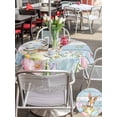 thumbnail image 4 of Outdoor Tablecloth with Umbrella Hole and Zipper, Easter Round Table Cloth 54 Inch Waterproof Tablecloth, Farmhouse Spring Rabbit Eggs Flowers Wooden Board Picnic Table Cover for Patio Camping, 4 of 7
