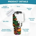 thumbnail image 2 of Yayeee 40oz Stainless Steel Tumbler with Straw and Handle Double-Wall Insulated Travel Water Bottle, Green Halloween Christmas Trees, 2 of 8