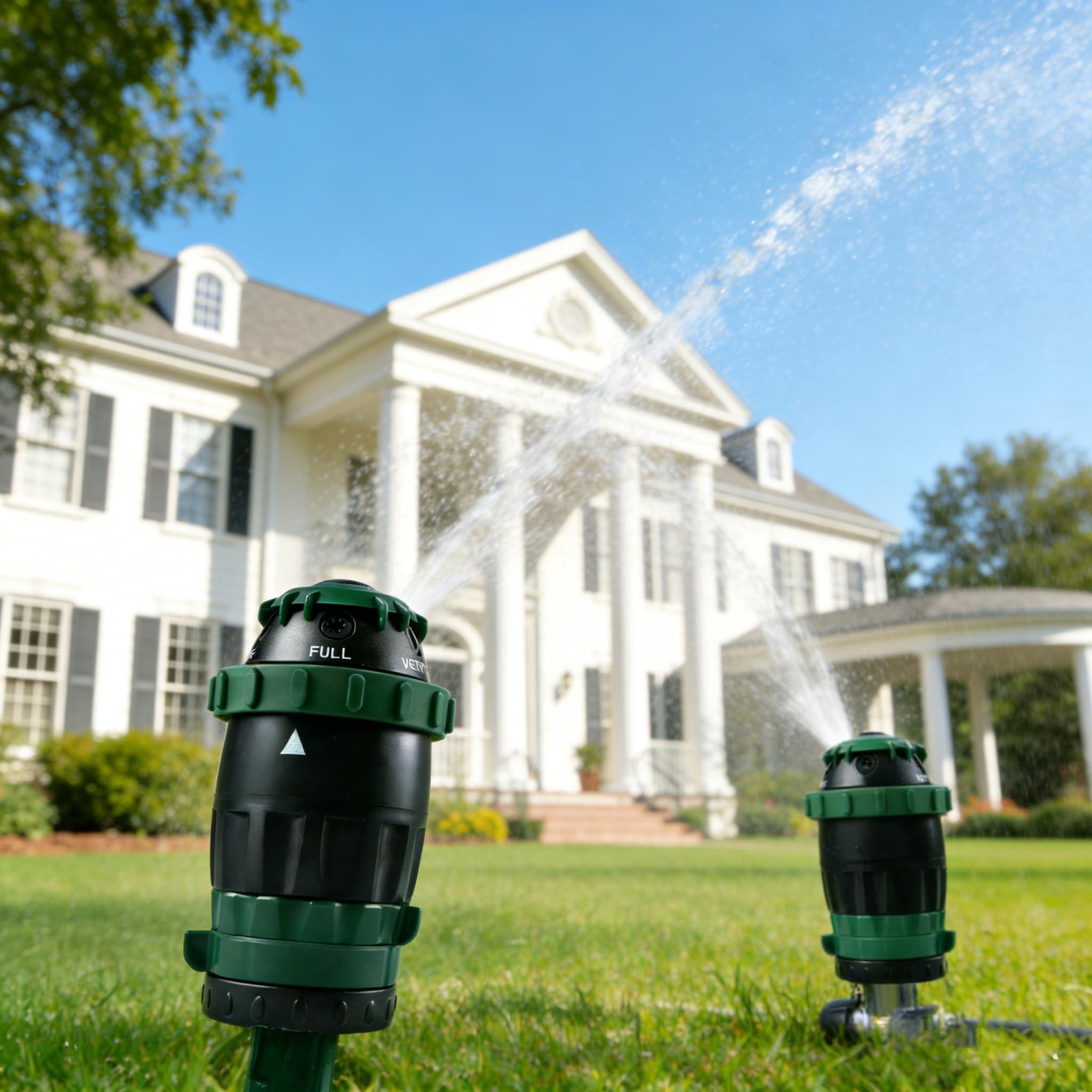 2 Pack Gear Drive Sprinkler For Yard  Heavy Duty 5-pattern 360 Degree Rotary Water With Spike Base Durable Lawn 3/4 Inch Adapters Large Area Garden