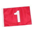thumbnail image 3 of Bandera de golf estándar, accesorio de golf, bandera grande numerada para putting green, roja, para club de campo, césped, campo de práctica, patio 1, 3 of 8