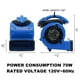 thumbnail image 2 of Ventilador simple de lujo, mini motor de aire de piso de 305 CFM para restauración de daños por agua, secador de alfombras y pisos, uso doméstico y de plomería, cable de alimentación de 16 pies, azul, 2 of 5