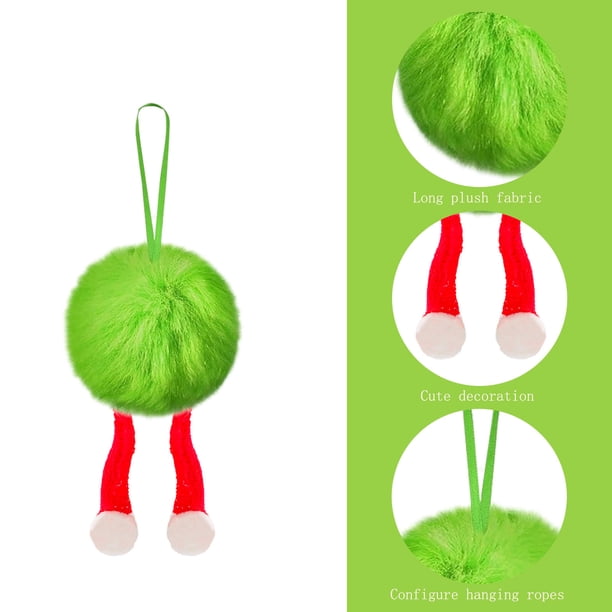 Adornos Navideños Peludos Verdes | Bolas Navideñas de Felpa Suave con Cinta | Bolas Decorativas Ligeras y Duraderas para Coronas, Centros de Mesa y Fiestas