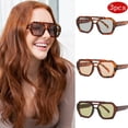 thumbnail image 2 of Lunettes de Randonnée 3 Pcs pour Femmes à Double Faisceau Irrégulier Anti-Lumière Simples Mode Motif Léopard Lunettes de Haute Qualité pour Extérieur, 2 of 5