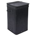 CintBllTer Square Laundry Hamper with Lid and Cloth Liner - Bamboo ...
