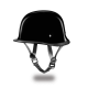 Daytona Skull Cap German-Style Motorcycle Helmet – Hi-Gloss Black, Open Face (1004A)