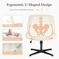 thumbnail image 4 of AENKYO Adjustable Swivel Office Chair - Criss Cross Leg - Padded Armless Desk Chair - Cream, 4 of 6