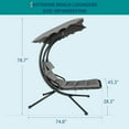 thumbnail image 2 of Hanging Chaise Lounge Swing Chair, Hanging Curved Chaise Lounge Chair Umbrella, Curved Steel Hammock Lounger Chairs for Outdoor Indoor Patio Pool Garden Backyard Porch, 2 of 16