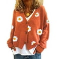 thumbnail image 4 of New Arrival Women'S Knitted Cardigan With Single Button And Autumn Chrysanthemum Embroidery, Perfect For Stylish Fall Layering., 4 of 11