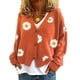 thumbnail image 4 of Suéter de mujer de Europa y Estados Unidos, suéter de abrigo bordado de crisantemo de otoño de un solo pecho, ropa de mujer, 4 of 6