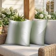 thumbnail image 3 of Pillow Covers 18x18 Set of 2, Green White Ombre Square Throw Pillow Covers for Couch/Sofa/Living Room, Country Pastoral Gradient Minimalist Decorative Soft Pillowcases for Couch Throw Pillows, 3 of 9