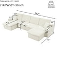 thumbnail image 2 of 142" Cloud Sectional Couch with Comfy Chaise, U Shaped Modern Modular Sofa with Deep Seat, No Assembly Required Couch for Living Room Lounge (Beige), 2 of 10
