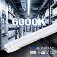 thumbnail image 2 of CNSUNWAY 8FT T8 LED Tube Lights, 50W 6000K Cool 5400LM, Single Pin FA8 LED Bulbs Ballast Bypass, Frosted Cover, 4-Pack, 2 of 7