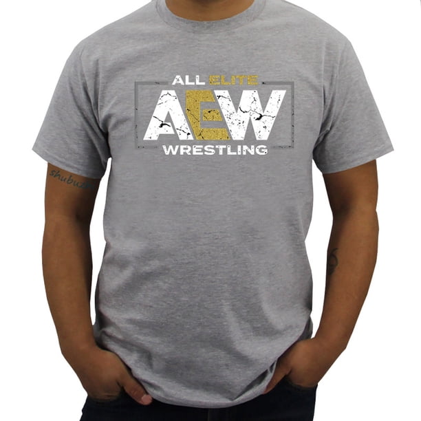 Camiseta negra para hombre con logotipo de Camisa de algodón All Wrestling marca de verano envío directo