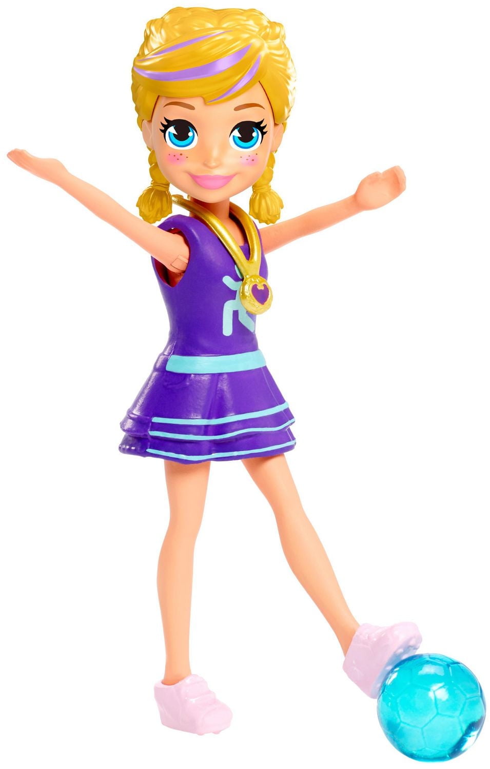 Polly Pocket Soccer Star Polly & Aqua Athlete Shani Sports Packs with 3-inch Doll Plus 7 Outfits & Accessories