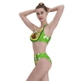 thumbnail image 5 of Daiia Avocado with Glasses printed 2 piece Swimsuit Bikinis for Women High Waisted Racerback Bathing Suits Summer Tummy Control Scoop Neck Swimwear-X-Large, 5 of 8