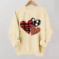 thumbnail image 2 of VKOYWKM Heart Print Sweatshirts for Women Oversized Valentine's Day Pullover Pink Long Sleeve Crewneck Sweatshirt Valentine's Gifts Pullover Tops, 2 of 7