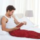 thumbnail image 5 of Balery Vintage Burgundy Pantalones de pijama para hombre, pijama ultraligero, pantalón de descanso-Medium, 5 of 6