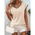 thumbnail image 4 of Women'S Sleeveless Sweater Casual V Neck Cap Sleeve Knit Pullover Tank Tops  L, 4 of 7
