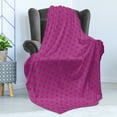 thumbnail image 4 of Magenta Soft Flannel Fleece Blanket, Classic Polka Dots Pattern with Traditional Design on Purple Background, Cozy Plush for Indoor and Outdoor Use, 50" x 70", Magenta and Eggplant, by Ambesonne, 4 of 5