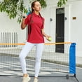 thumbnail image 4 of Jack Smith Women's Short Sleeve Moisture Wicking Athletic Golf Polo Shirts Tops & Tees Zipper closure, 4 of 9