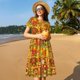 thumbnail image 4 of Easygdp Thanksgiving Day para Vestido Transpirable de Mujer, Vestido Suelto de Manga Corta con Pliegues y Bolsillos para el Verano, 4 of 6