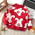 thumbnail image 2 of Atogsazn Children's Boys Girls Knitted Sweaters Kids Printed Long Sleeve Pullover Sweater Winter Warm Clothes Red 3-4 Years on Clearance, 2 of 6