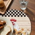 thumbnail image 3 of Sunflowers Rooster Round 13 Inch Placemats Set of 2, Farmhouse Vintage Beige Wooden Plaid HeatResistant Non Slip Place Mats for Dining Table, Wipeable Braided Kitchen Table Mats for Housewarming, 3 of 9