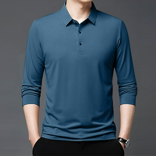 pstuiky mangas largas para hombre, Camisa/top informal de manga larga con solapa a cuadros para hombre, moda de primavera e invierno salir tops m