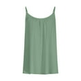 thumbnail image 5 of Scyoekwg Women's Spaghetti Strap Tank Top Solid Color Summer Loose Basic Sling Sleeveless Tank Tops Camisole Crewneck Casual Blouses (Green,XL), 5 of 8